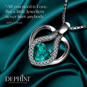 DEPHINI - Cute aqua necklace for Women - 925 sterling silver pendant