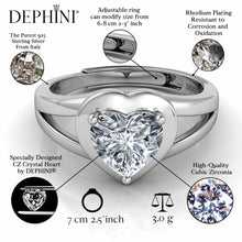 Load image into Gallery viewer, DEPHINI Luxury heart ring - 925 sterling silver CZ - Engagement ring for woman