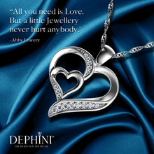 Load image into Gallery viewer, DEPHINI - Two Hearts Pendant - 925 sterling silver necklace - Cubic Zirconia