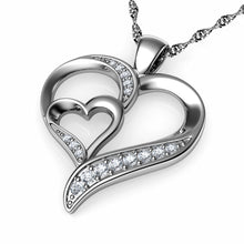 Load image into Gallery viewer, DEPHINI - Two Hearts Pendant - 925 sterling silver necklace - Cubic Zirconia