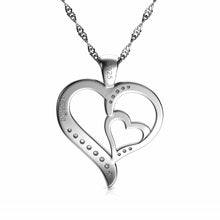 Load image into Gallery viewer, DEPHINI - Two Hearts Pendant - 925 sterling silver necklace - Cubic Zirconia