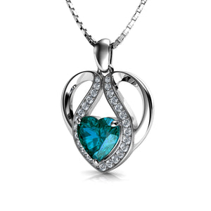 DEPHINI - Cute aqua necklace for Women - 925 sterling silver pendant