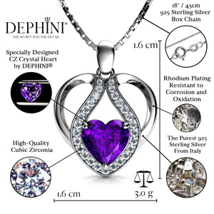 DEPHINI - purple necklace for Women - 925 sterling silver pendant