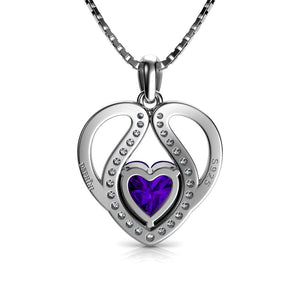 DEPHINI - purple necklace for Women - 925 sterling silver pendant