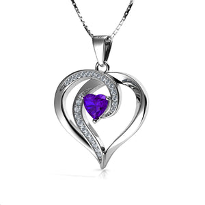 DEPHINI Elegant purple necklace for Women 925 sterling silver pendant