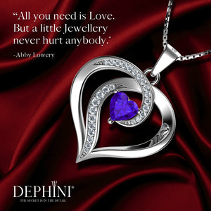 DEPHINI Elegant purple necklace for Women 925 sterling silver pendant
