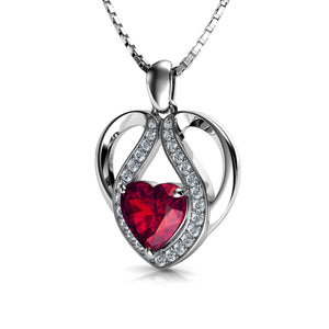 DEPHINI - Cute red necklace for Women - 925 sterling silver pendant