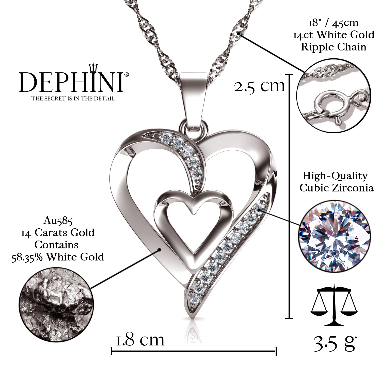 9ct Gold Diamond Double Heart Pendant | Goldmark (AU)