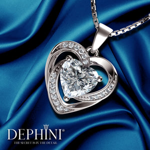 14k white gold heart necklace