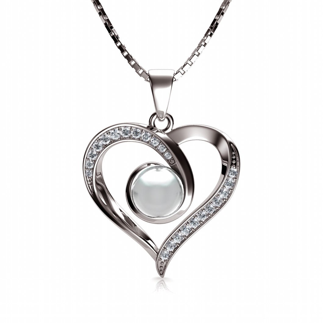 14k white gold pearl necklace