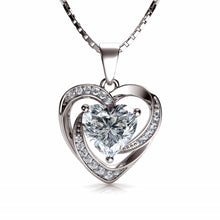 Load image into Gallery viewer, 14k white gold heart necklace for women