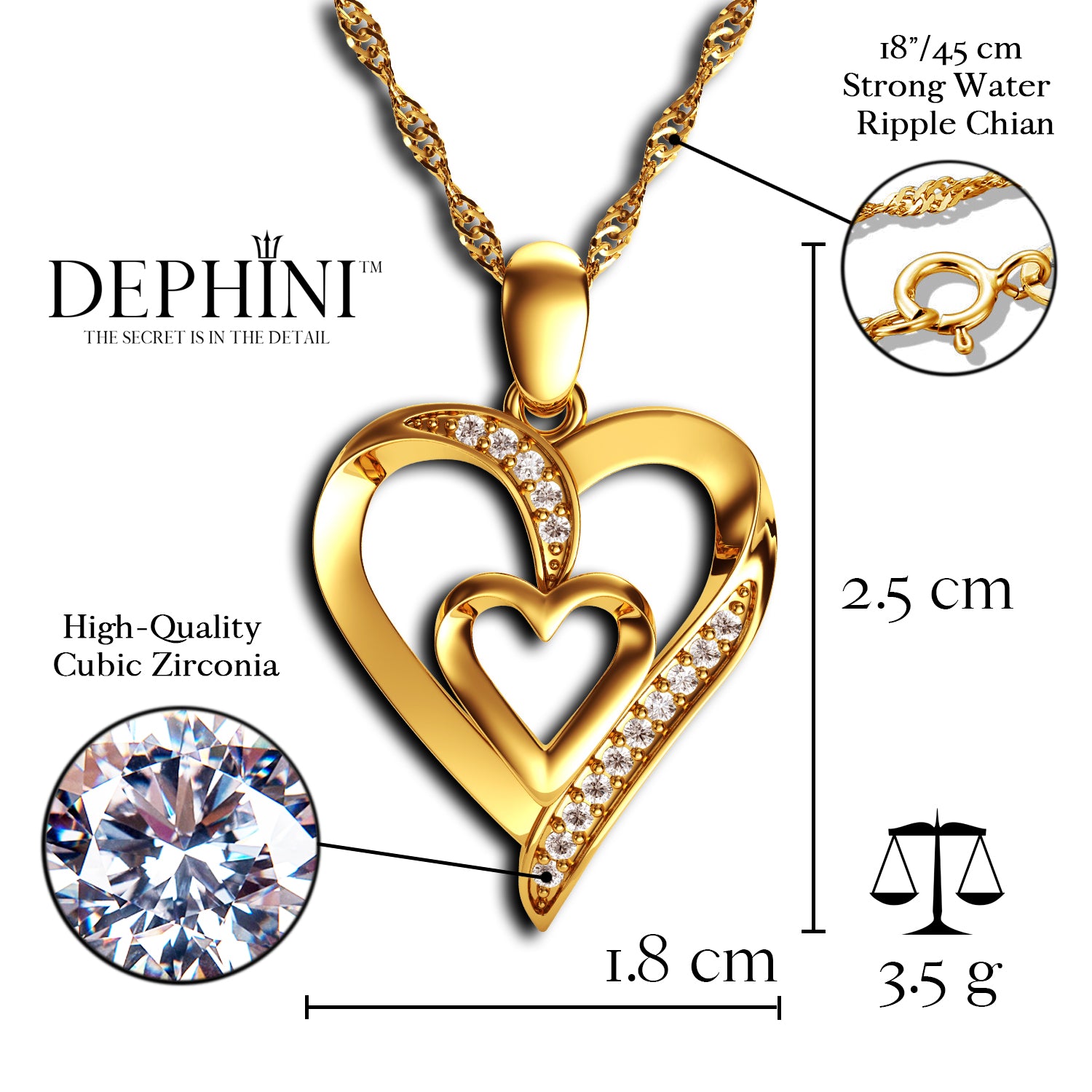 Dephini heart necklace hot sale