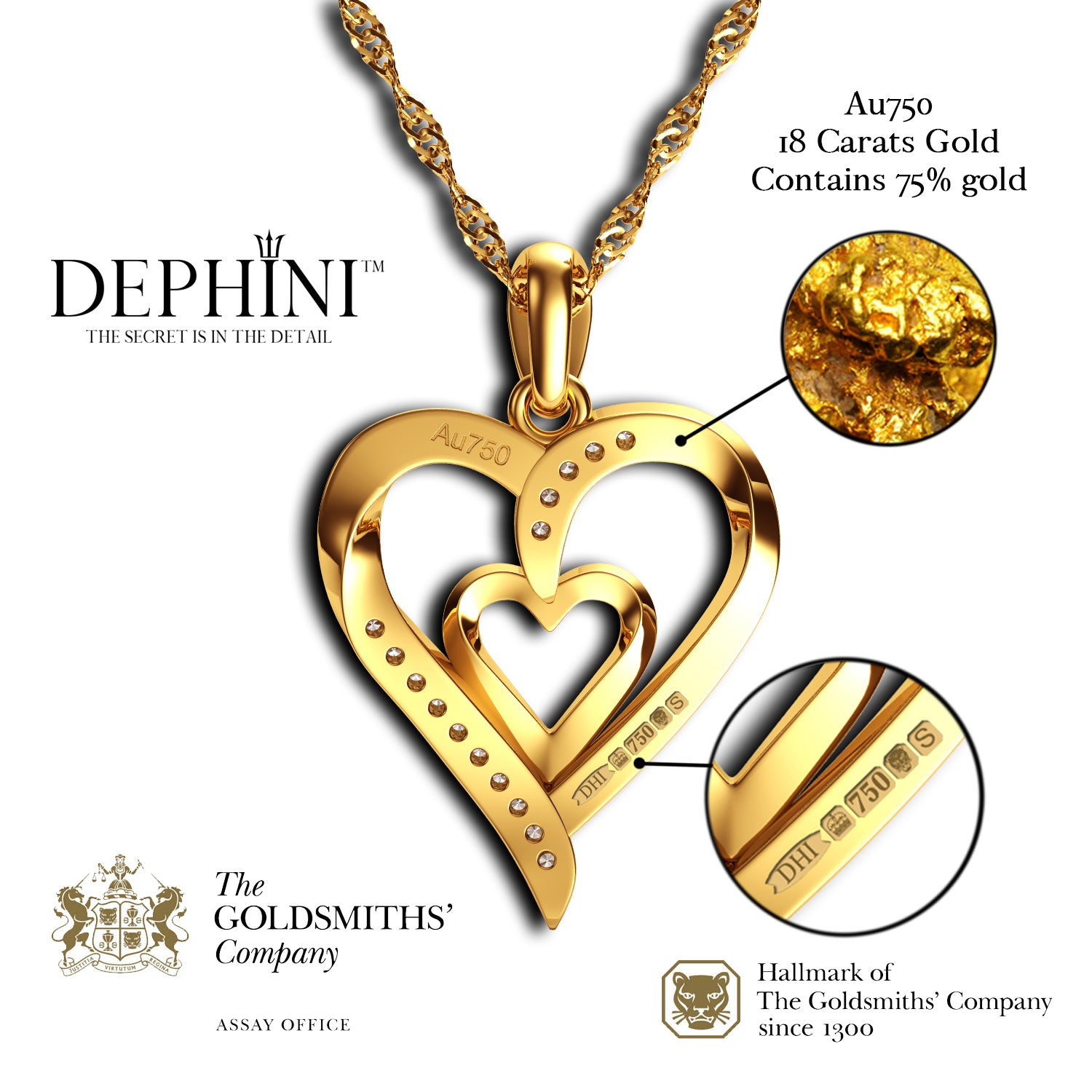 Dephini heart deals necklace
