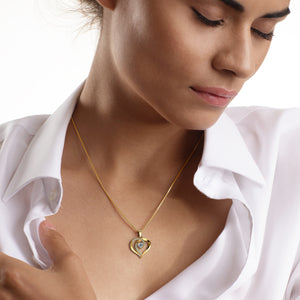 18k Gold Heart Necklace for women