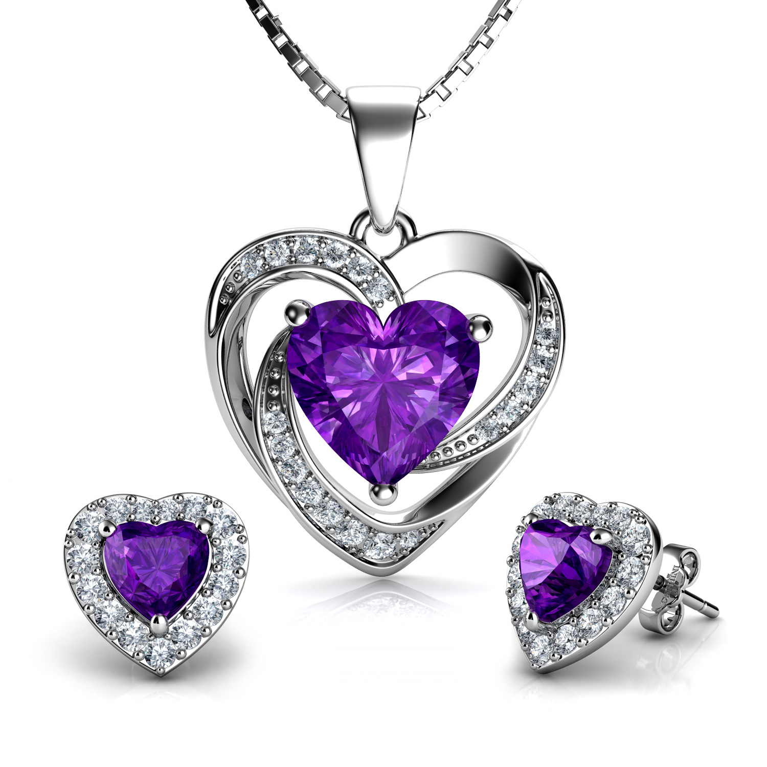 Fashion Crystal Rhinestone Jewelry Sets - Necklace and Earring Sets for  Women and Girls - Walmart.com