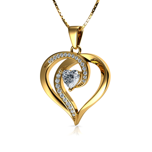18k Gold Heart Necklaces