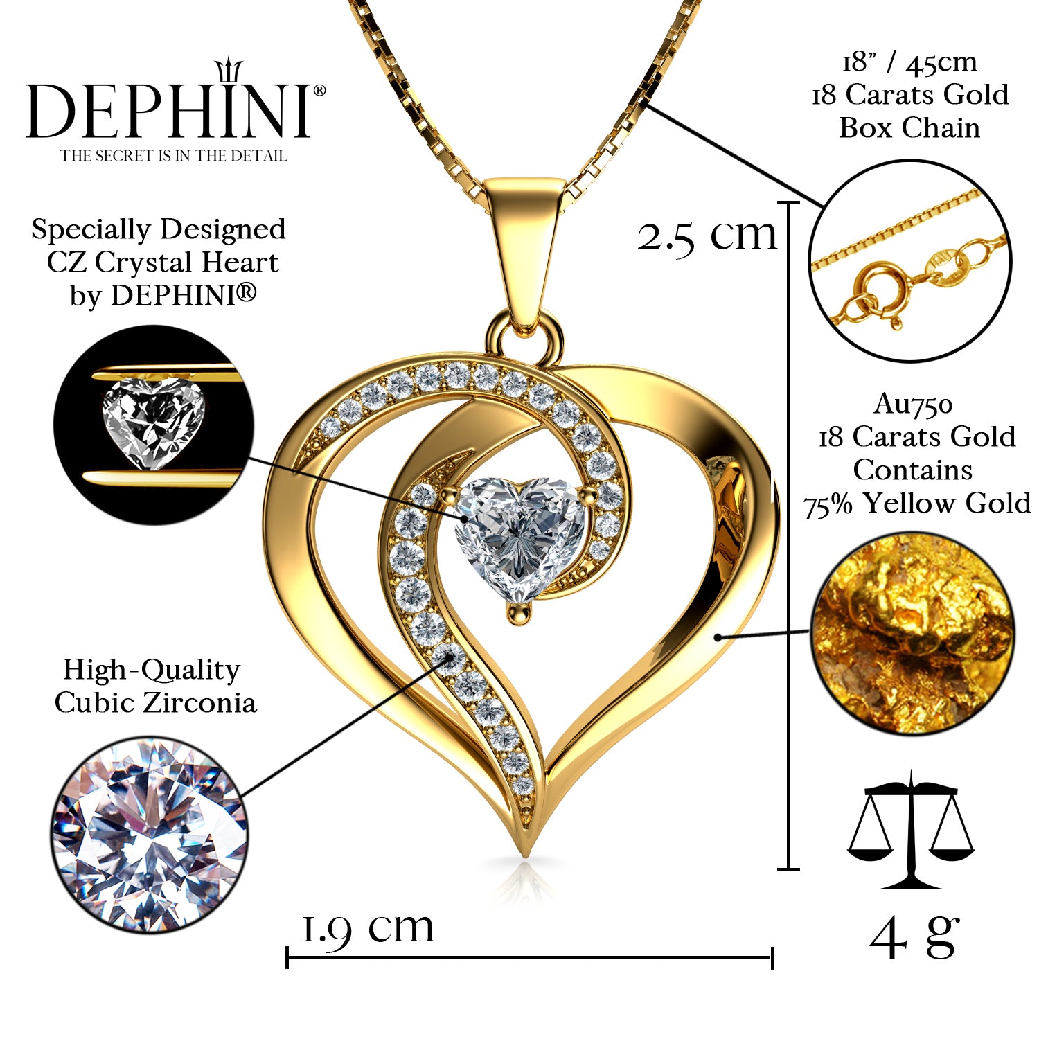 Women Wedding Jewelry 18k Gold Necklace Pendant Elegant Cubic Zirconia  Gifts