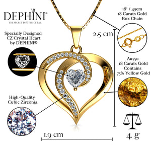18k Gold Heart Necklace for her