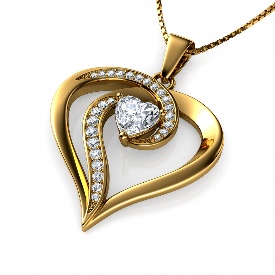 18k Gold Heart Necklace