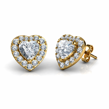 Load image into Gallery viewer, 14k Gold Heart Earrings