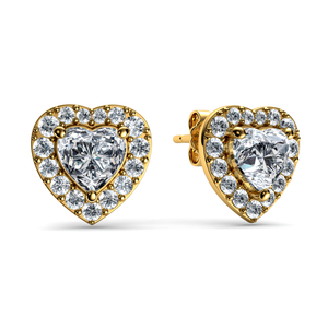 14k Gold Heart Earrings for women