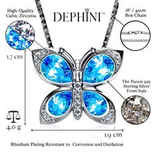 Load image into Gallery viewer, Blue butterfly necklace