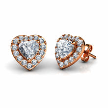 Load image into Gallery viewer, Rose gold Heart Earrings 
