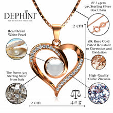 Load image into Gallery viewer, Rose Pearl Jewellery Set 18ct Gold Plated 925 Silver Heart Dephini