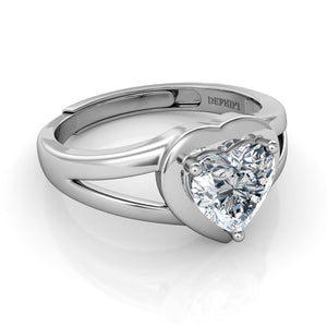 DEPHINI Luxury heart ring - 925 sterling silver CZ - Engagement ring for woman