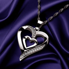Load image into Gallery viewer, 14k white gold heart necklace