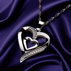 14k white gold heart necklace