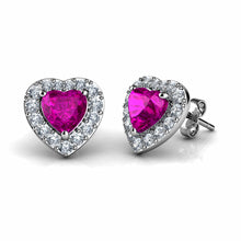 Load image into Gallery viewer, Pink heart earrings set