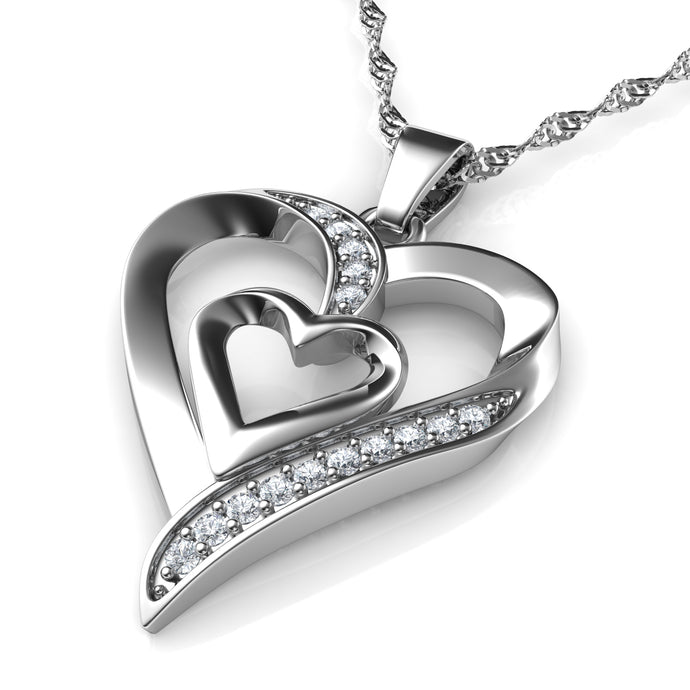 double heart necklace