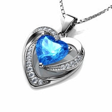 Load image into Gallery viewer, aquamarine heart necklace