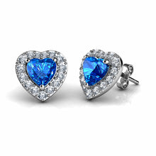 Load image into Gallery viewer, Blue Heart stud Earrings
