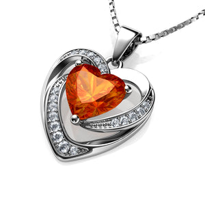 Orange Heart Necklace