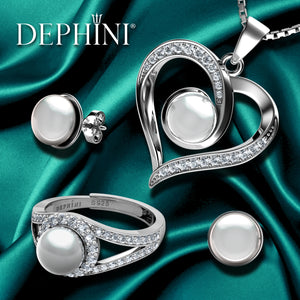 Silver Pearl Jewellery set