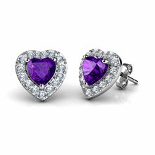 Load image into Gallery viewer, Purple Heart Earrings