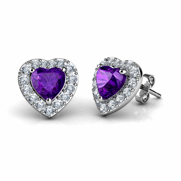 Purple Heart Earrings