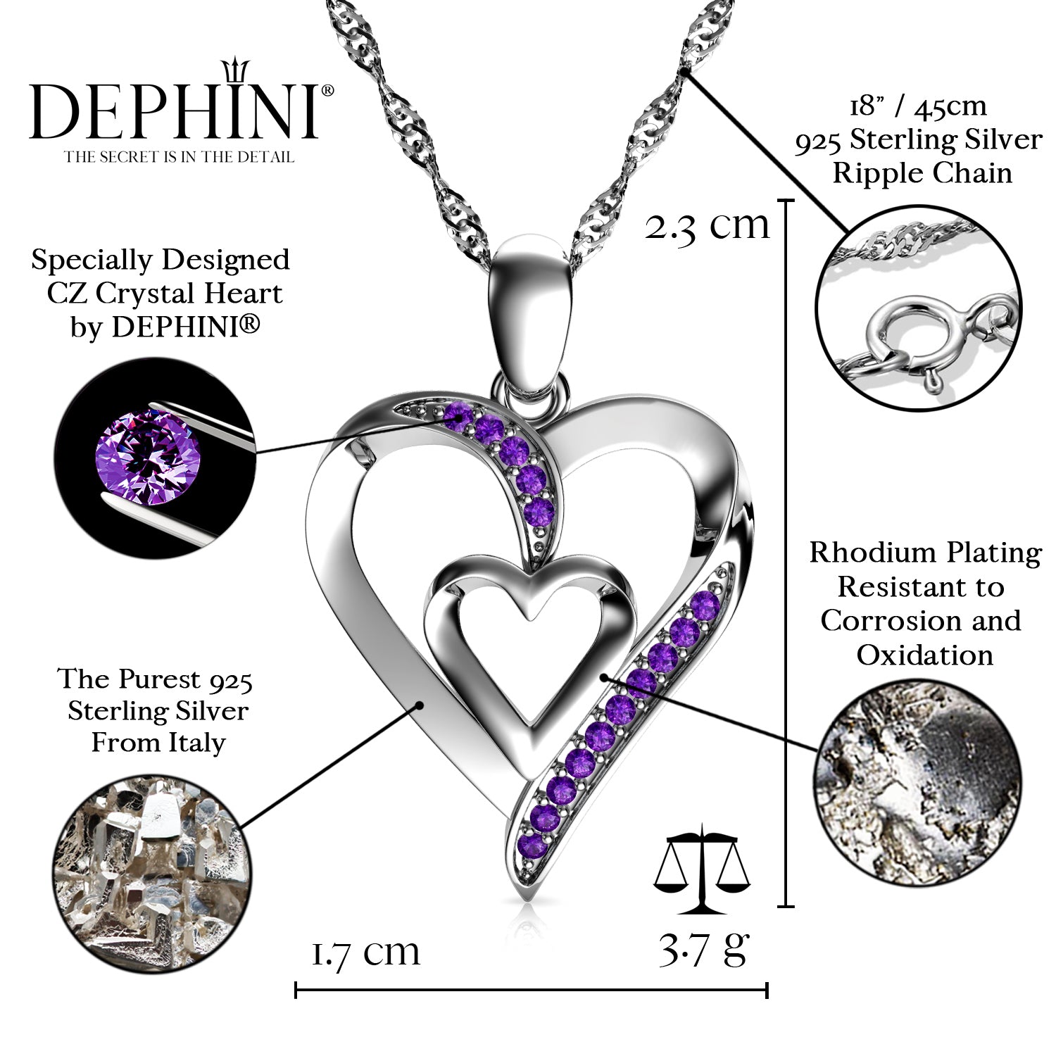Dephini clearance heart necklace