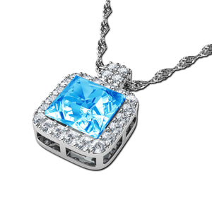 Aqua crystal necklace