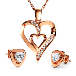 Rose gold Heart Set