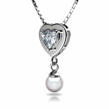 Load image into Gallery viewer, Small Heart Pearl Pendant