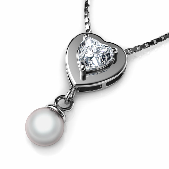 Small Heart Pearl Necklace