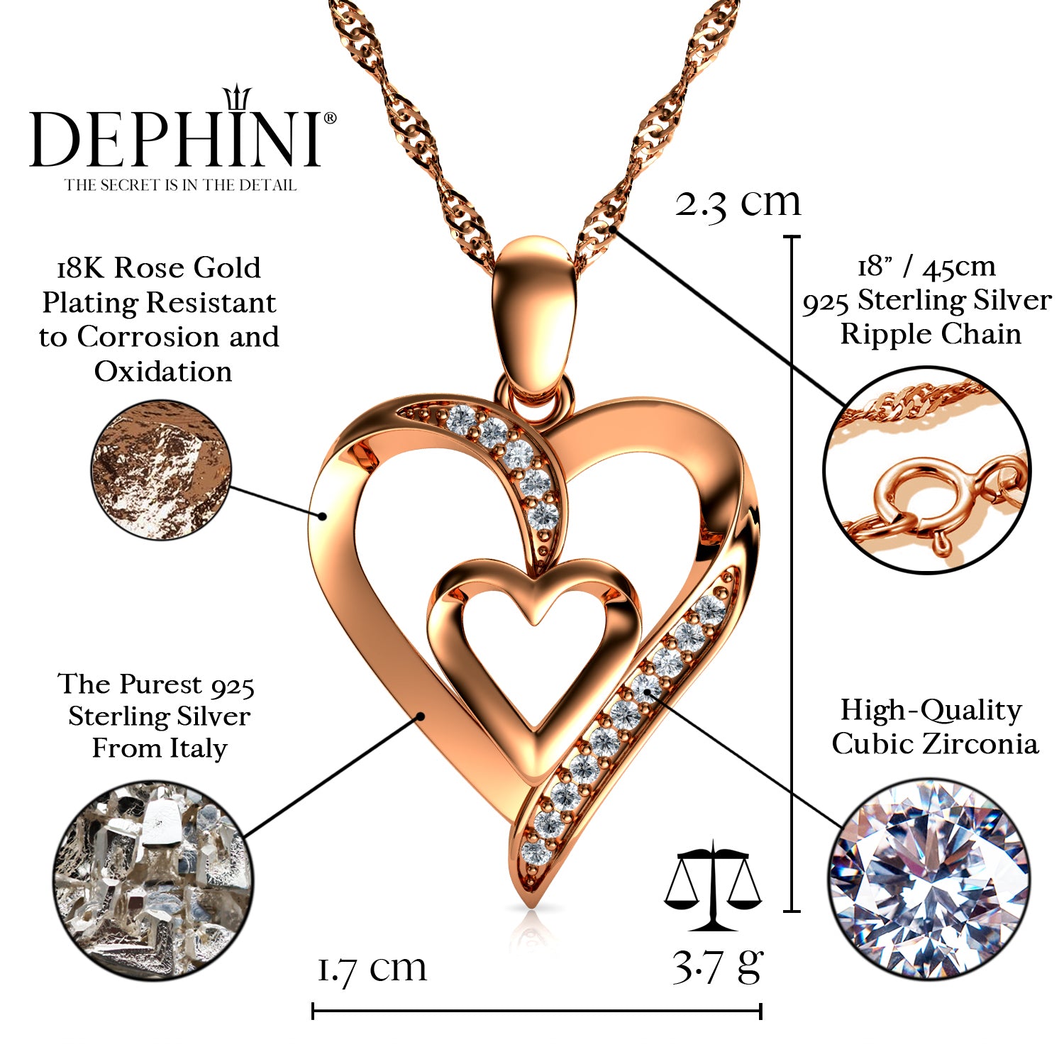 Dephini clearance heart necklace